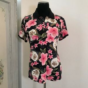 Hawaiian Shirt Polo Hibiscus Paradise